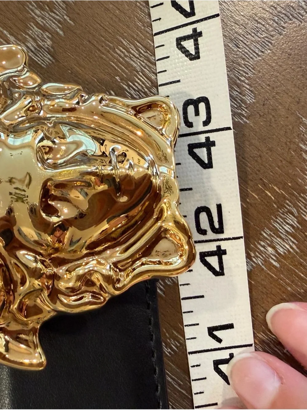 Versace Black Leather Belt with Gold Medusa Buckle